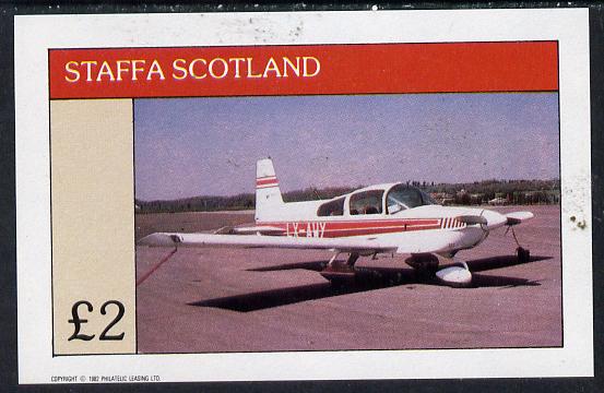 Staffa 1982 Aircraft #1 imperf deluxe sheet (£2 value) unmounted mint, stamps on aviation
