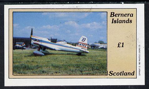 Bernera 1982 Aircraft #05 imperf souvenir sheet (£1 value) unmounted mint, stamps on aviation