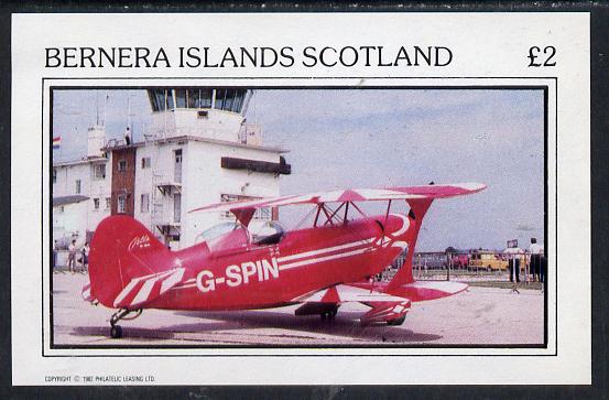 Bernera 1982 Aircraft #05 imperf deluxe sheet (£2 value) , stamps on aviation