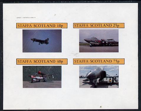 Staffa 1982 Military Jets #3 imperf  set of 4 values (10p to 75p) unmounted mint , stamps on , stamps on  stamps on aviation