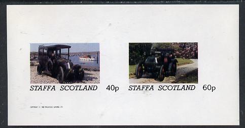 Staffa 1982 Vintage Cars #2 imperf  set of 2 values (40p & 60p) unmounted mint, stamps on cars