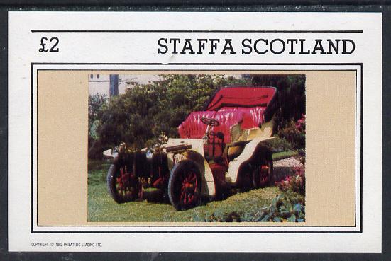 Staffa 1982 Vintage Cars #2 imperf deluxe sheet (£2 value) unmounted mint, stamps on cars
