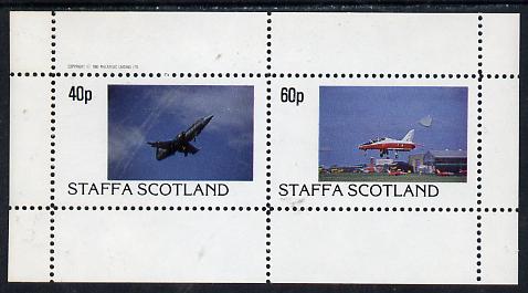 Staffa 1982 Military Jets #1 perf  set of 2 values (40p & 60p) unmounted mint, stamps on , stamps on  stamps on aviation