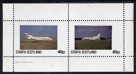 Staffa 1982 Jets #1 perf  set of 2 values (40p & 60p) unmounted mint, stamps on , stamps on  stamps on aviation