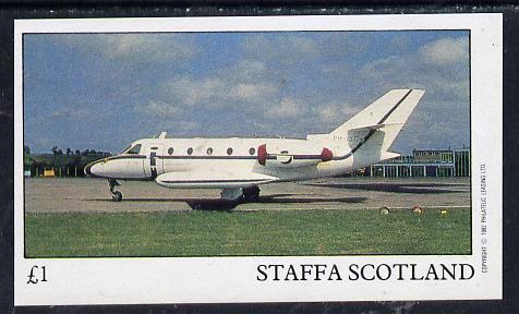 Staffa 1982 Jets #1 imperf souvenir sheet (Â£1 value)  unmounted mint, stamps on aviation