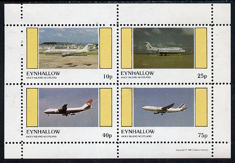 Eynhallow 1981 Airliners #1 perf  set of 4 values (10p to 75p) unmounted mint , stamps on , stamps on  stamps on aviation