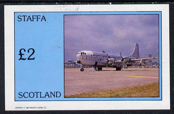 Staffa 1982 Aircraft #5 imperf deluxe sheet (£2 value) unmounted mint, stamps on aviation