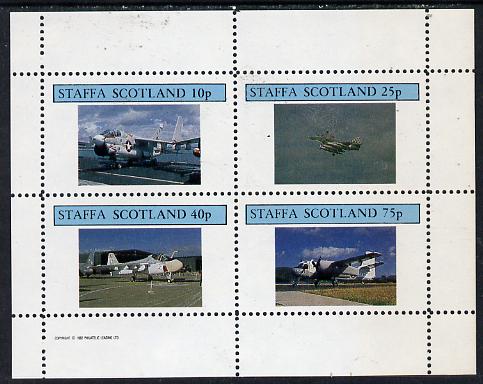 Staffa 1982 Jets #2 perf  set of 4 values (10p to 75p) unmounted mint, stamps on , stamps on  stamps on aviation