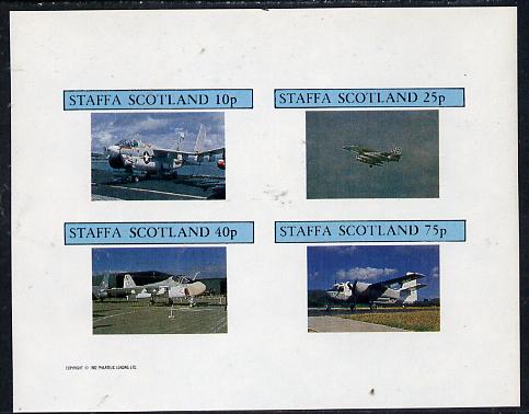 Staffa 1982 Jets #2 imperf  set of 4 values (10p to 75p) unmounted mint, stamps on aviation