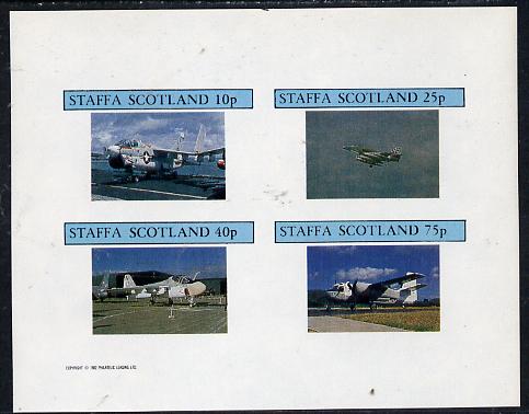 Staffa 1982 Jets #2 imperf  set of 4 values (10p to 75p) unmounted mint, stamps on , stamps on  stamps on aviation