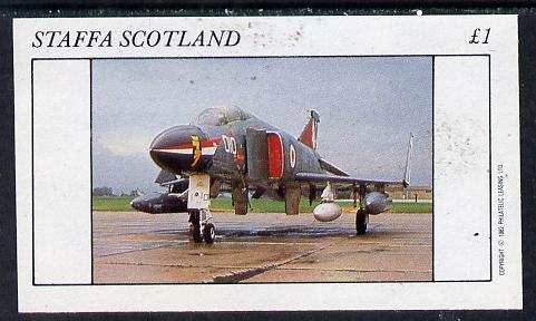 Staffa 1982 Jets #2 imperf souvenir sheet (£1 value)  unmounted mint, stamps on aviation