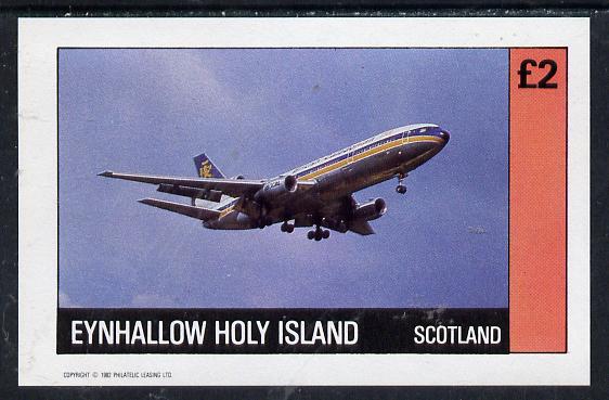 Staffa 1982 Airliners #1 imperf deluxe sheet (£2 value) unmounted mint, stamps on aviation