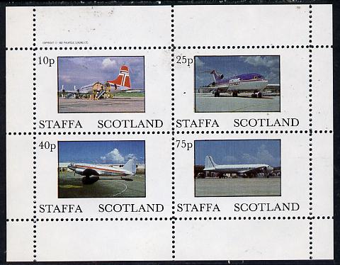 Staffa 1982 Aircraft #3 perf  set of 4 values (10p to 75p) unmounted mint, stamps on aviation