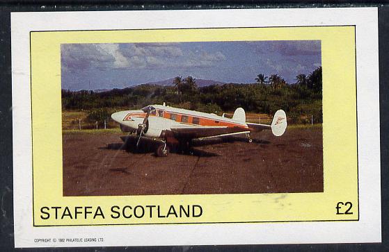 Staffa 1982 Aircraft #3 imperf deluxe sheet (Â£2 value) unmounted mint, stamps on aviation