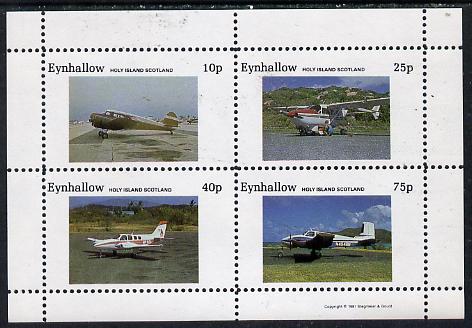 Eynhallow 1981 Light Aircraft #1 perf  set of 4 values (10p to 75p) unmounted mint, stamps on , stamps on  stamps on aviation