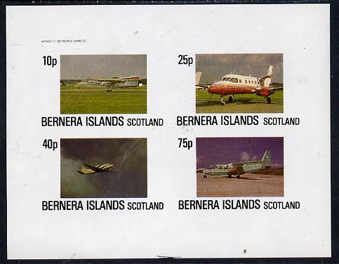 Bernera 1982 Aircraft #07 imperf  set of 4 values (10p to 75p) unmounted mint , stamps on , stamps on  stamps on aviation