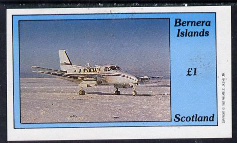Bernera 1982 Aircraft #07 imperf souvenir sheet (£1 value) unmounted mint, stamps on aviation