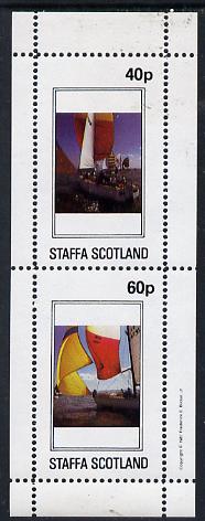 Staffa 1981 Yachts perf  set of 2 values (40p & 60p) unmounted mint, stamps on , stamps on  stamps on ships   yachts      sailing