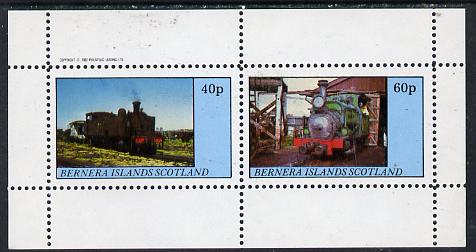 Bernera 1982 Steam Locos #08 perf  set of 2 values (40p & 60p) unmounted mint, stamps on , stamps on  stamps on railways