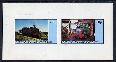 Bernera 1982 Steam Locos #08 imperf  set of 2 values (40p & 60p) unmounted mint, stamps on railways