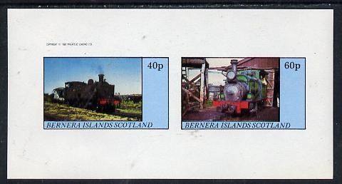 Bernera 1982 Steam Locos #08 imperf  set of 2 values (40p & 60p) unmounted mint, stamps on , stamps on  stamps on railways