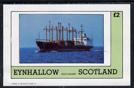 Eynhallow 1982 Merchant Ships imperf deluxe sheet (£2 value) unmounted mint, stamps on ships