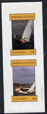 Bernera 1981 Yachts #1 imperf  set of 2 values (40p & 60p) unmounted mint, stamps on , stamps on  stamps on ships    yachts      sailing