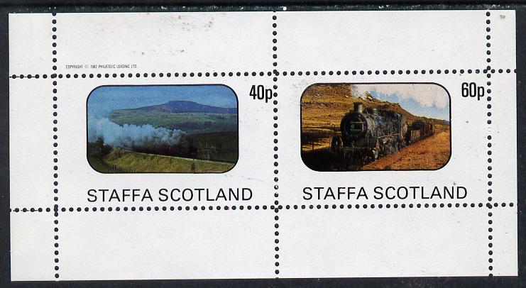 Staffa 1982 Steam Locos #07 perf  set of 2 values (40p & 60p) unmounted mint, stamps on , stamps on  stamps on railways