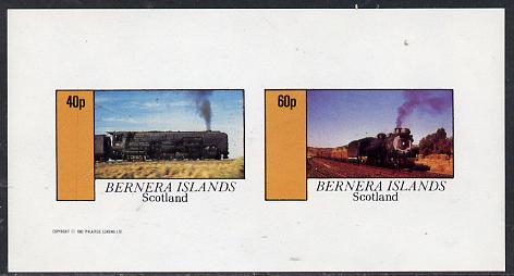 Bernera 1982 Steam Locos #09 imperf  set of 2 values (40p & 60p) unmounted mint , stamps on , stamps on  stamps on railways