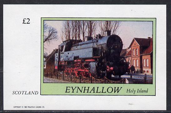 Eynhallow 1982 Steam Locos #14 imperf deluxe sheet (£2 value) unmounted mint, stamps on railways