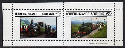 Bernera 1981 Steam Locos #01 perf  set of 2 values (40p & 60p) unmounted mint, stamps on , stamps on  stamps on railways