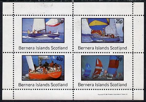 Bernera 1981 Yachts #2 perf  set of 4 values (10p to 75p) unmounted mint, stamps on , stamps on  stamps on ships    yachts      sailing