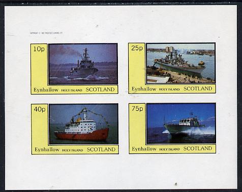 Eynhallow 1982 Warships #2 imperf  set of 4 values (10p to 75p) unmounted mint, stamps on , stamps on  stamps on ships, stamps on  stamps on  ww2 , stamps on  stamps on polar