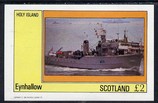 Eynhallow 1982 Warships #2 imperf deluxe sheet (£2 value) unmounted mint, stamps on ships, stamps on  ww2 , stamps on 