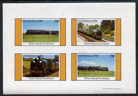 Eynhallow 1981 Steam Locos #04 imperf  set of 4 values unmounted mint, stamps on , stamps on  stamps on railways