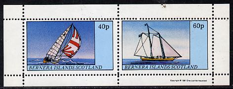 Bernera 1981 Yachts #3 perf  set of 2 values (40p & 60p) unmounted mint, stamps on , stamps on  stamps on ships    yachts     sailing