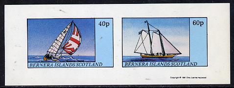 Bernera 1981 Yachts #3 imperf  set of 2 values (40p & 60p) unmounted mint, stamps on ships    yachts    sailing