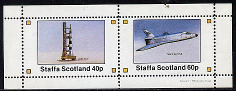 Staffa 1981 Space (Launch Rocket & Shuttle) perf  set of 2 values (40p & 60p) unmounted mint, stamps on , stamps on  stamps on space     shuttle