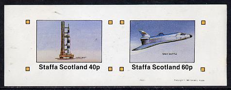 Staffa 1981 Space (Launch Rocket & Shuttle) imperf  set of 2 values (40p & 60p) unmounted mint, stamps on , stamps on  stamps on space     shuttle