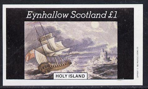 Eynhallow 1982 Paintings of Ships imperf souvenir sheet (£1 value) unmounted mint, stamps on arts   ships