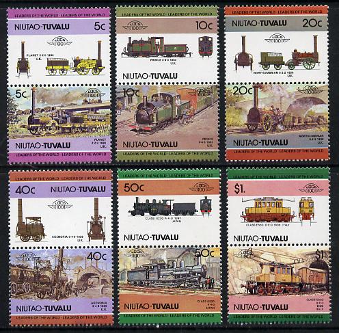 Tuvalu - Niutao 1984 Locomotives #1 (Leaders of the World) set of 12 unmounted mint, stamps on , stamps on  stamps on railways