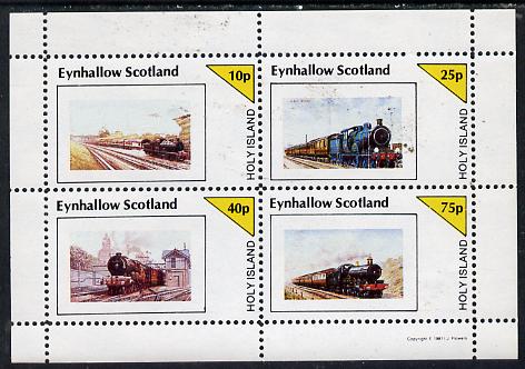 Eynhallow 1981 Steam Locos #05 perf  set of 4 values unmounted mint, stamps on , stamps on  stamps on railways