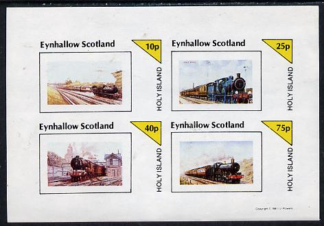 Eynhallow 1981 Steam Locos #05 imperf  set of 4 values unmounted mint, stamps on , stamps on  stamps on railways