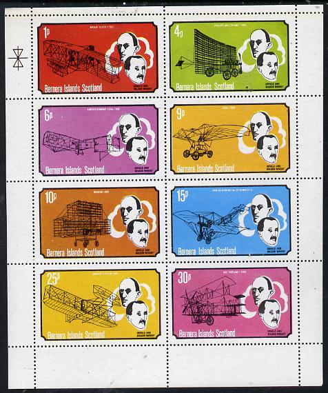 Bernera 1979 Flight Anniversary of Wright Brothers perf  set of 8 values (1p to 30p) unmounted mint, stamps on aviation