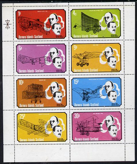 Bernera 1979 Flight Anniversary of Wright Brothers perf  set of 8 values (1p to 30p) unmounted mint, stamps on , stamps on  stamps on aviation