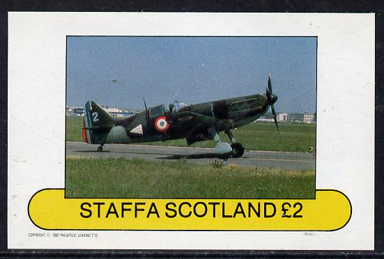 Staffa 1982 WW2 Aircraft #4 imperf deluxe sheet (Â£2 value) unmounted mint, stamps on , stamps on  stamps on aviation, stamps on  stamps on  ww2 , stamps on  stamps on  raf , stamps on  stamps on 