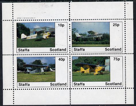 Staffa 1982 Light Aircraft #2 perf  set of 4 values unmounted mint, stamps on , stamps on  stamps on aviation