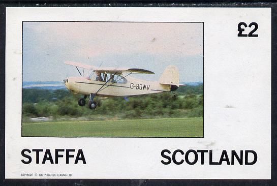 Staffa 1982 Light Aircraft #2 imperf deluxe sheet (£2 value) unmounted mint, stamps on aviation