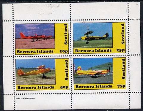 Bernera 1982 Aircraft #08 perf  set of 4 values (10p to 75p) unmounted mint, stamps on , stamps on  stamps on aviation