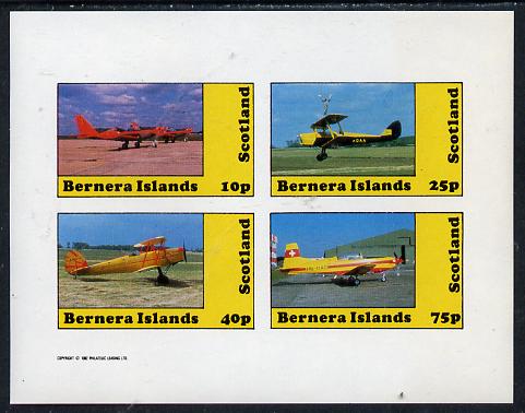 Bernera 1982 Aircraft #08 imperf  set of 4 values (10p to 75p) unmounted mint , stamps on aviation